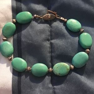 Vintage turquoise stone and silver bracelet